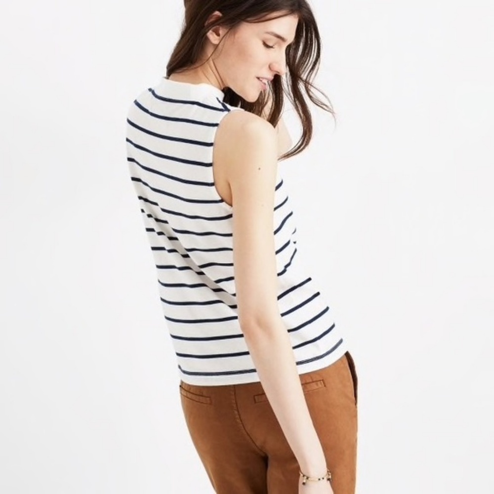 Madewell | Mock Neck Breton Striped Top XXS